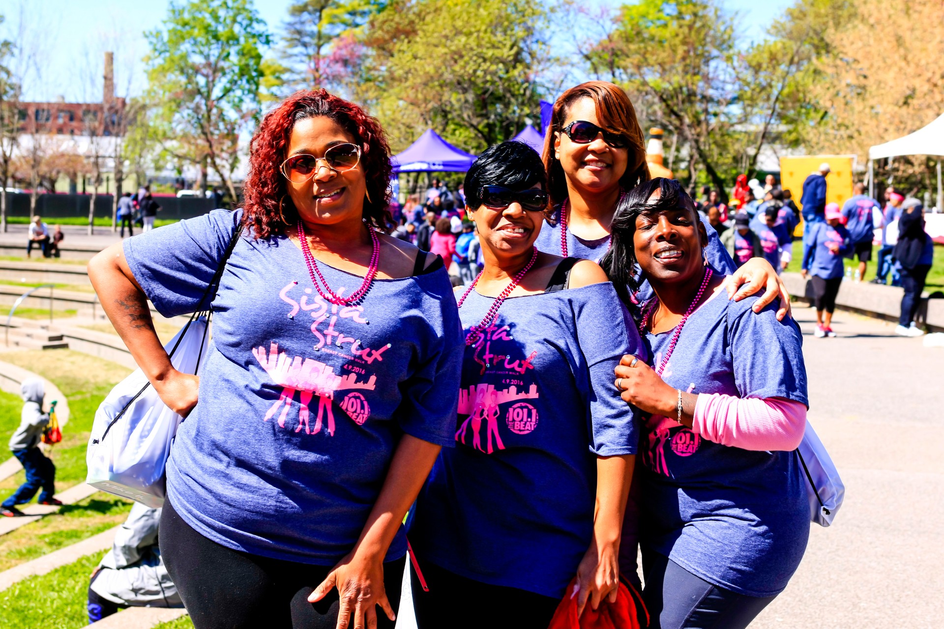 African-American women atthe Sista Strut cancer walk in Nashville